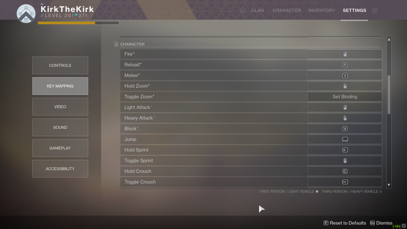 Some of those look weird because I have my extra mouse buttons assigned to keyboard keys. I don’t actually hit V to melee.